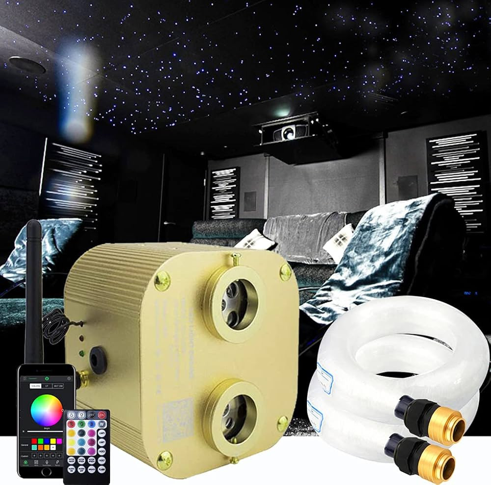 AZIMOM Bluetooth 20w Upgraded Fiber Optic Lights Twinkle Star Ceiling Lighting Kits 1100pcs0.03in... | Amazon (US)