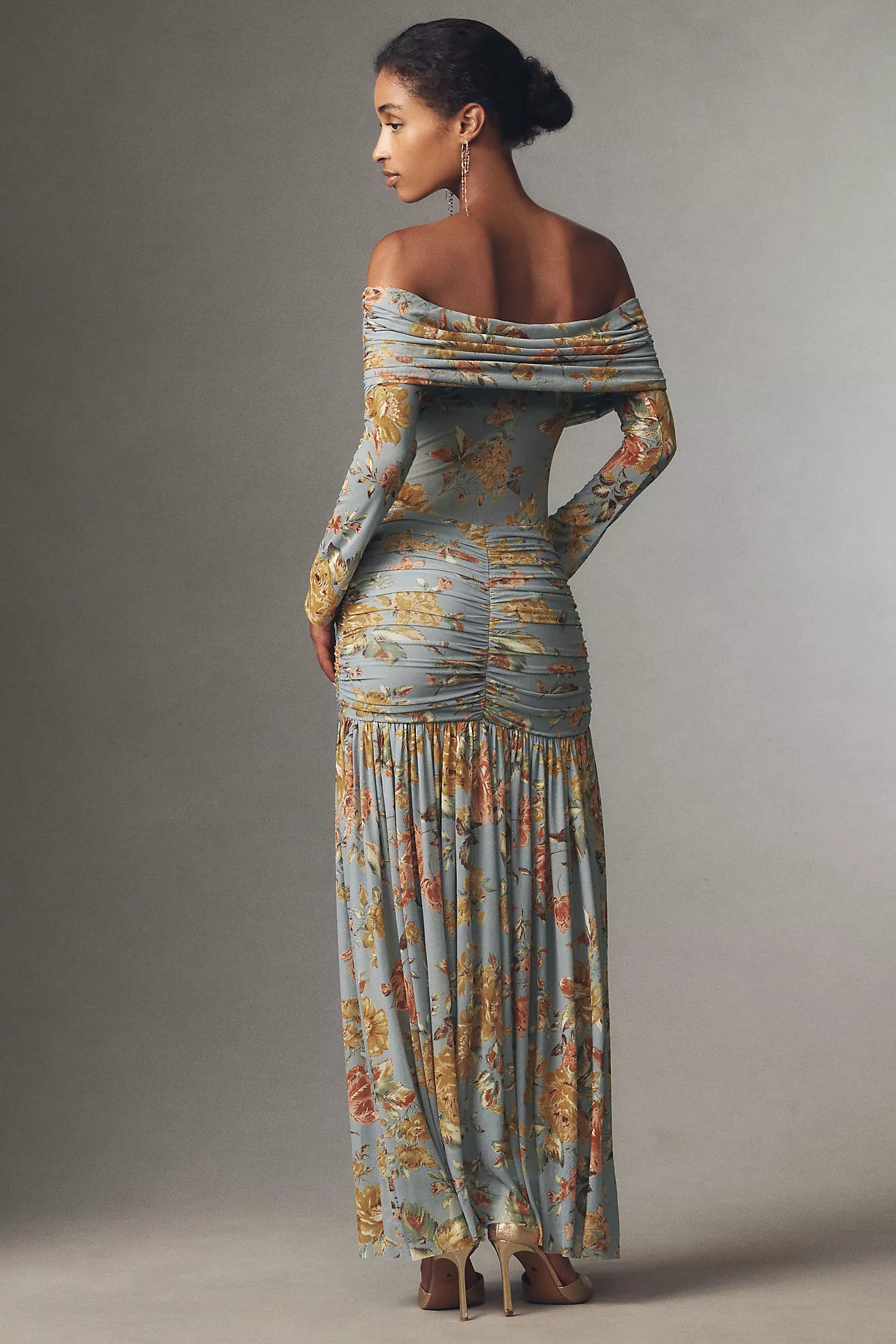 AFRM Emmeline Off-the-Shoulder Long-Sleeve Lace Maxi Dress | Anthropologie (US)