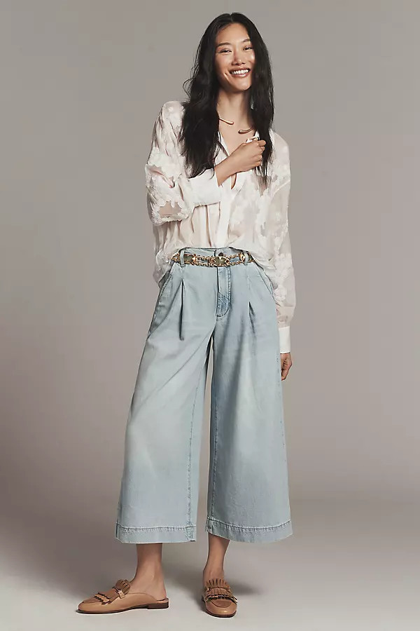 High-Rise Crop Wide-Leg Jeans | Anthropologie (US)