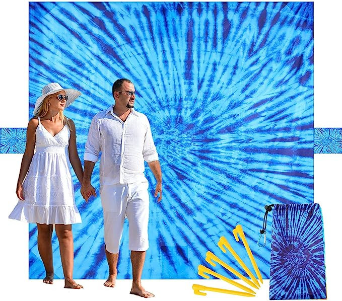 Beach Blanket Waterproof Sandproof Oversized 79x 79 Soft Lightweight Portable Sand Free Large Out... | Amazon (US)