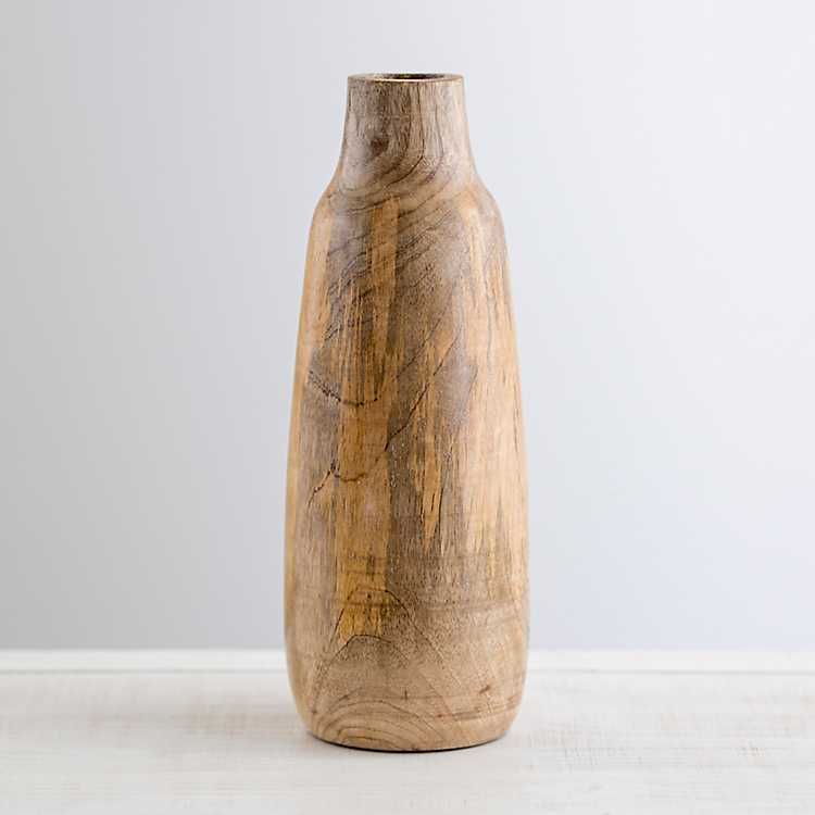 Skinny Mango Wood Vase, 12 in. | Kirkland's Home
