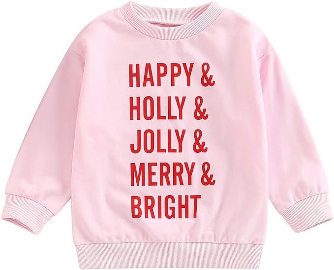 Amazon.com: Cevoerf Toddler Baby Boy Girl Christmas Outfit Xmas Mini Claus Print Sweatshirt Tops ... | Amazon (US)