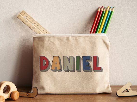 Custom Name Pencil Case Canvas Pen Bag Gifts for - Etsy | Etsy (US)