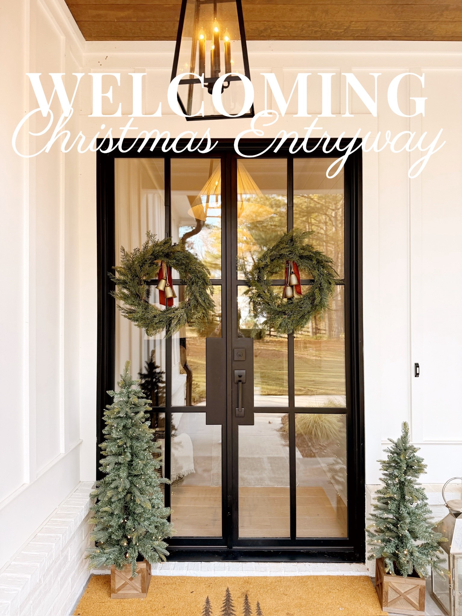 ✨ Imagine coming home to this view every day…
Elegant black steel doors, warm lantern lighting, frosted Christmas trees, and classic greenery wreaths — this porch is the Modern Classic holiday dream. Perfectly symmetrical, timeless, and curated for effortless Christmas charm.

#porcheandco #holidayentryway #frontdoorideas #christmasporchstyle #holidayhomeinspo #minimalchristmasdecor #modernclassicinteriors #wreathdecor #cozyhomevibes #porchdecorideas

Do you want to bring our dreamy Modern Classic style interior design into your own home? 🏡 You’re in luck! Reserve our Online Interior Design packages today -> https://porcheandco.com/edesign ✨ We can’t wait to work with you & design your home with #porcheandco


#LTKHome #LTKSeasonal #LTKHoliday