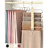 MORALVE Pants Hangers Space Saving - 2 Pack Wood Scarf Hangers for Closet Organizer - Jean Hanger... | Amazon (US)