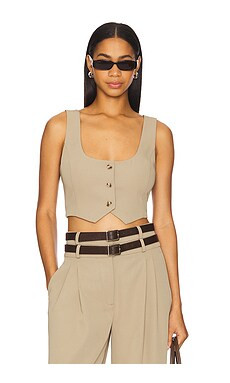 Camila Coelho Jila Vest in Sage from Revolve.com | Revolve Clothing (Global)