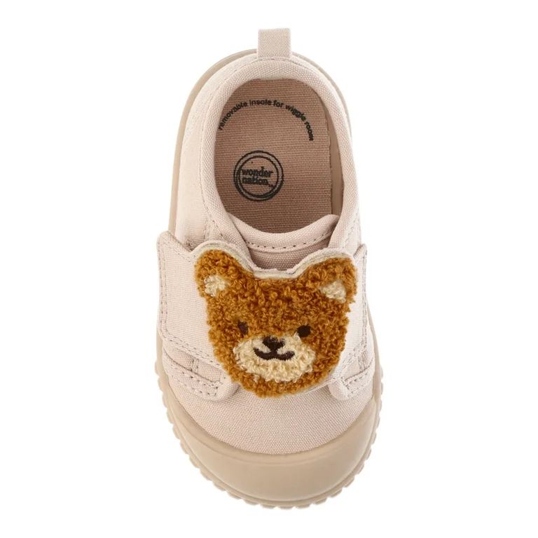 Wonder Nation Baby Boy Teddy Bear Canvas Sneaker | Walmart (US)