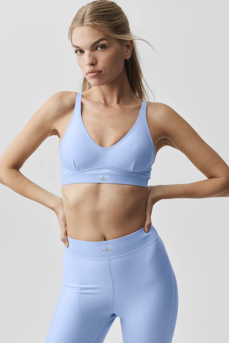 Airlift Line Up Bra - Light Provence Blue | Alo Yoga (US)