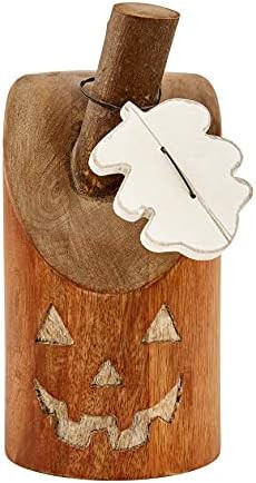 Mud Pie, Orange, Halloween Jack-O-Lantern Pumpkin Block Sitter, Small, 7" x 4" Dia | Amazon (US)