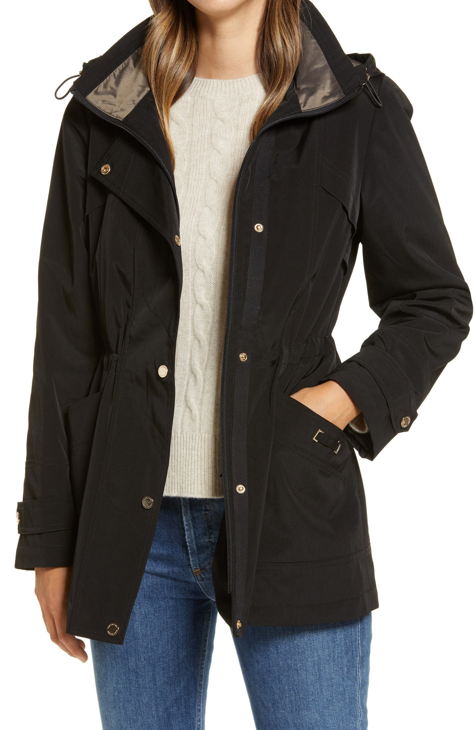 Cinched Waist Hooded Raincoat | Nordstrom | Nordstrom