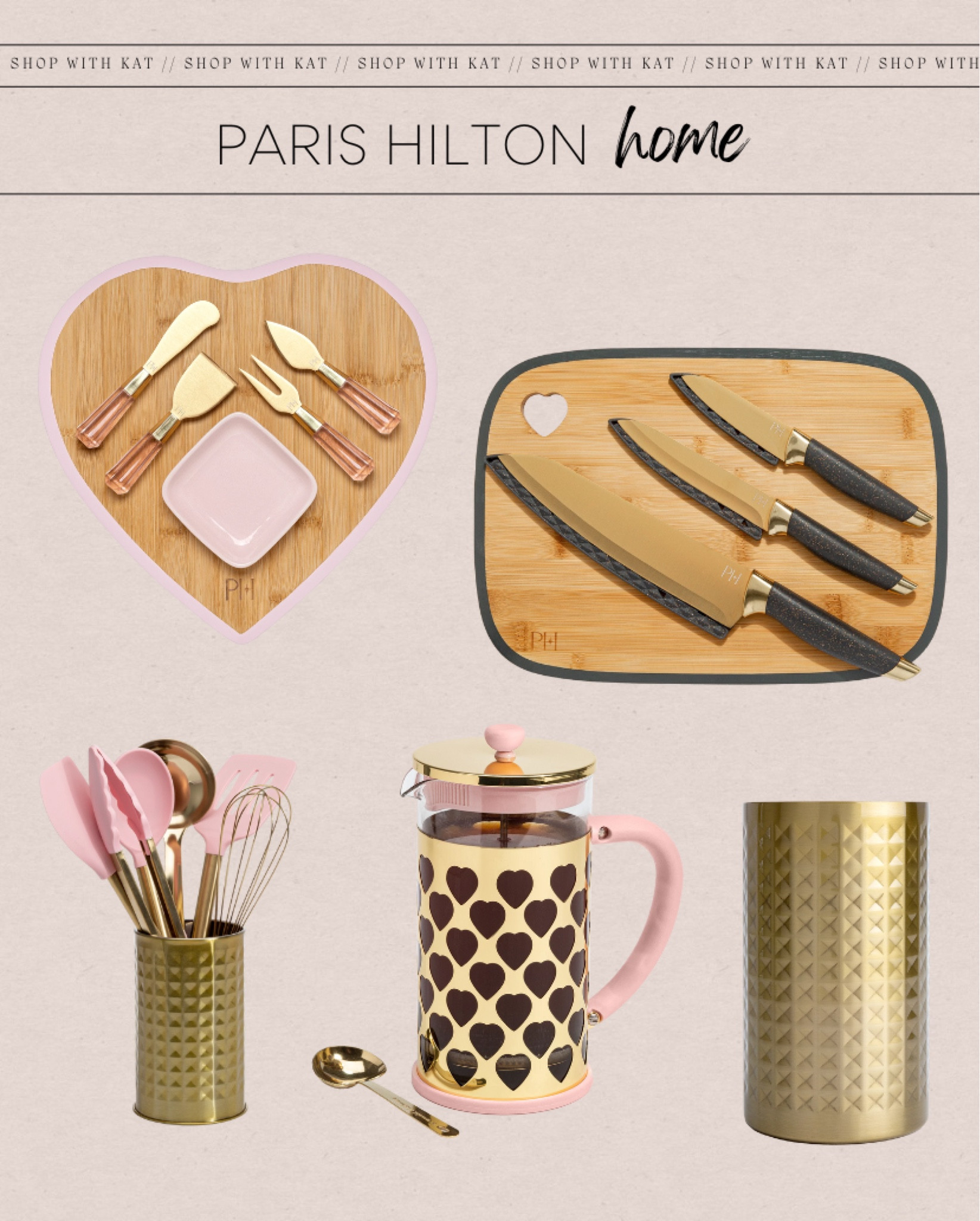 Paris Hilton 6-Piece Stainless Steel Cutlery Set with Bamboo