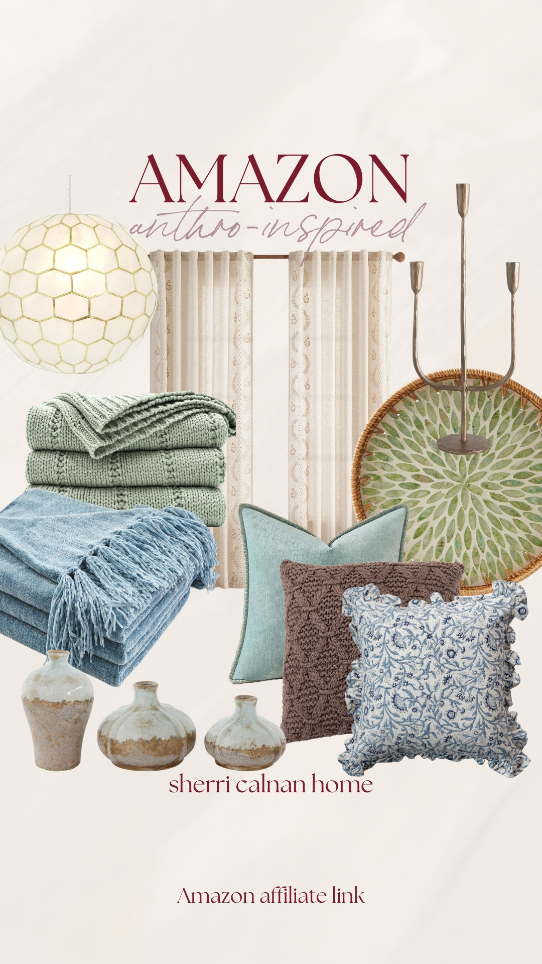 Anthro inspired Amazon finds with soft textures, layered neutrals, and vintage inspired accents that bring an elevated curated feel without overwhelming the space.
Anthro inspired home decor, neutral throw blankets, textured pillows, organic modern decor, coastal neutral styling, Amazon home finds, layered living room decor, sherri calnan home

#LTKHome
