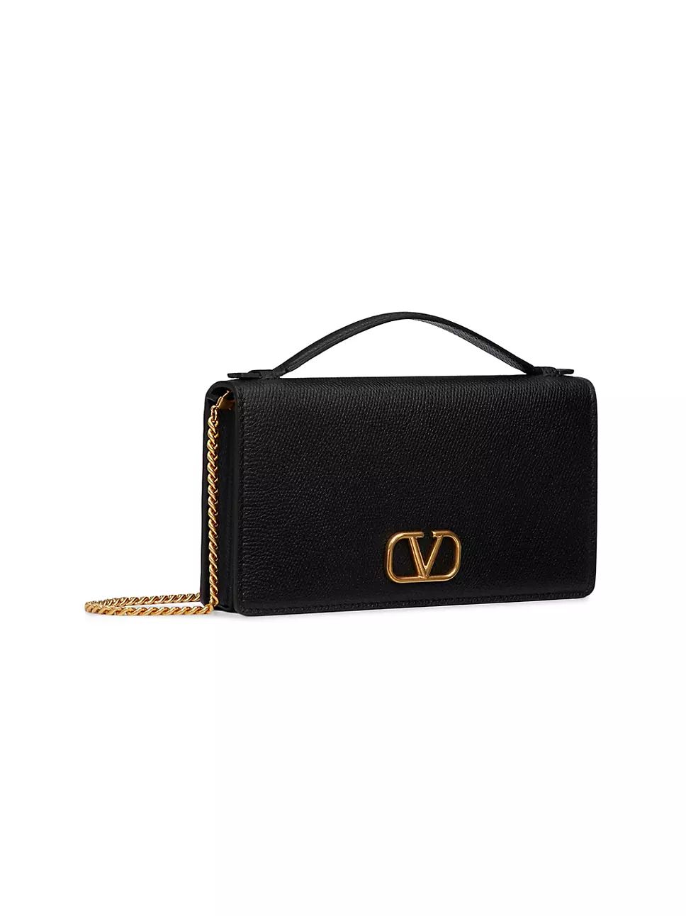 Vlogo Signature Grainy Calfskin Wallet with Chain | Saks Fifth Avenue