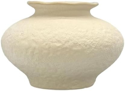 Galt International White Textured Ceramic Flower 9" D x 6.8" H Vase Oval Oblong Shape for Centerp... | Amazon (US)