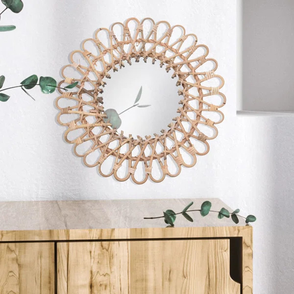 15.75" Wall-Mounted Rattan Round Mirror | Wayfair North America