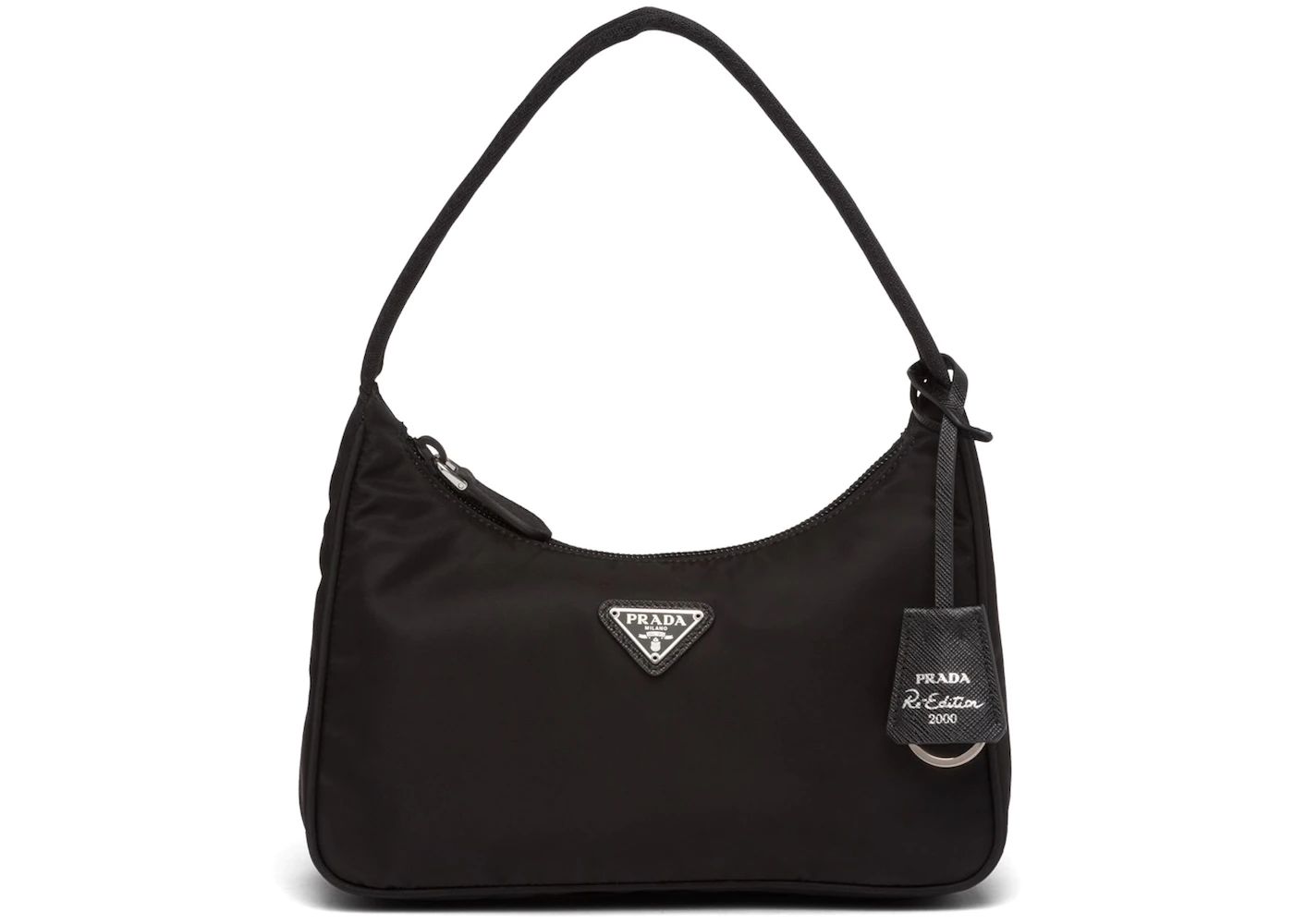 Prada Re-Edition 2000 Mini Bag Nylon Black  in Nylon/Saffiano Leather with Silver-tone | StockX