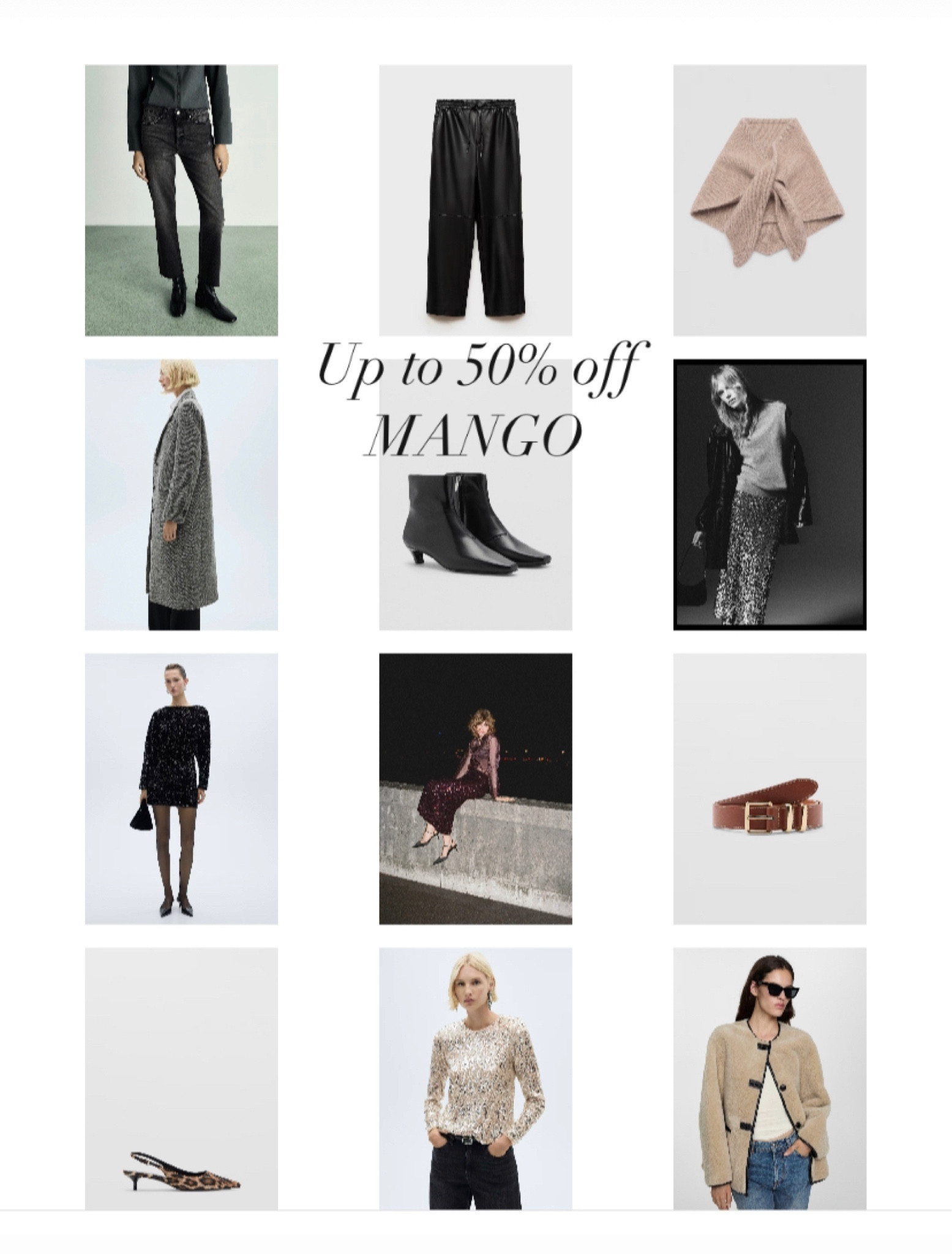 Up to 50% off in the Mango Black Friday sale 
Many items I’ve recommended including jeans , faux leather trousers and some coats. 

#LTKCyberWeek #LTKsale #LTKwinter