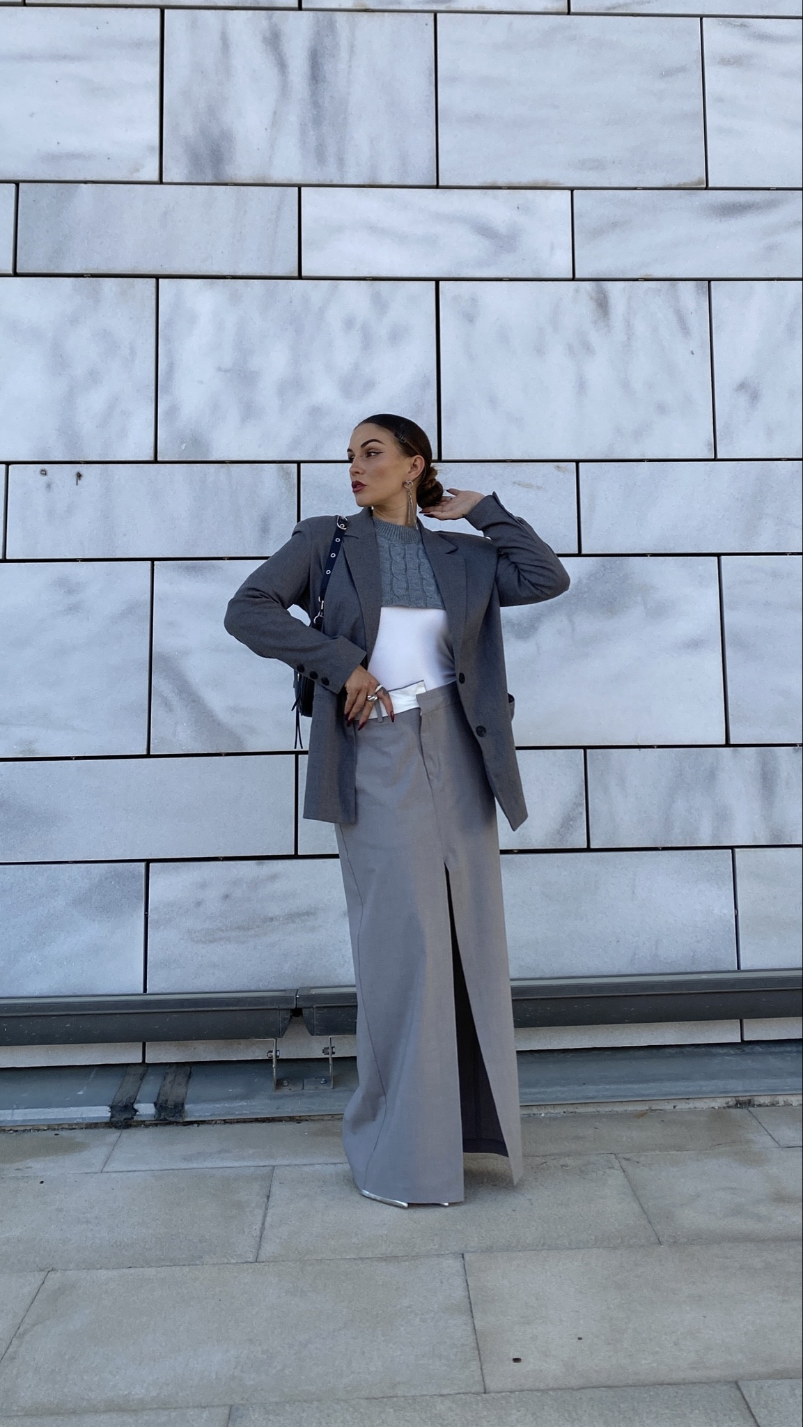 Grey tones outfit, maxi skirt, tube skirt, grey skirt, layering outfits, blazer outfits, classy outfit, minimal fashion, minimal style, classy street style, classy streetwear 

#LTKCyberWeek #LTKstyletip #LTKfindsunder50