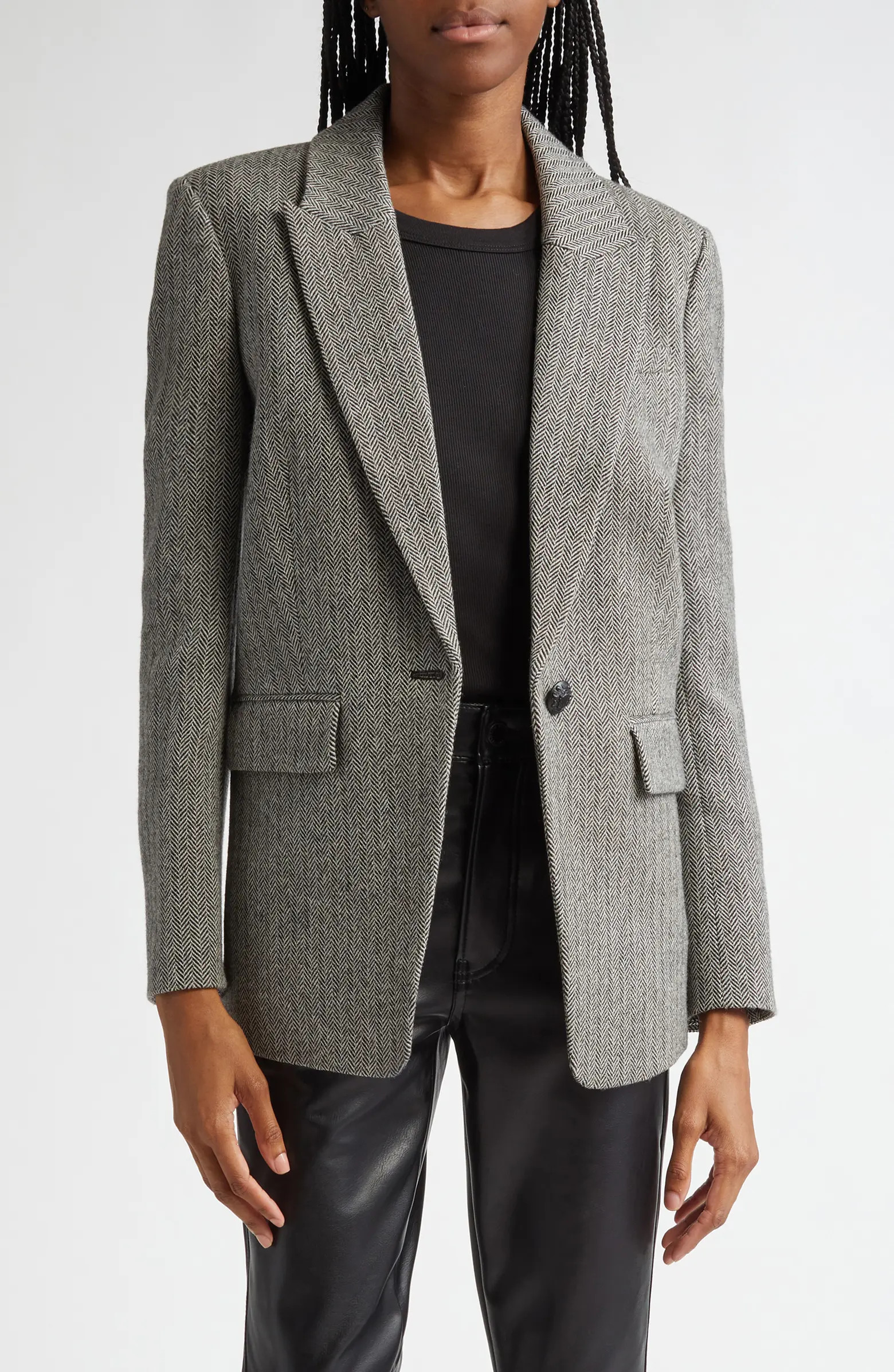 Veronica Beard Vega Herringbone Tweed Virgin Wool Dickey Jacket | Nordstrom | Nordstrom