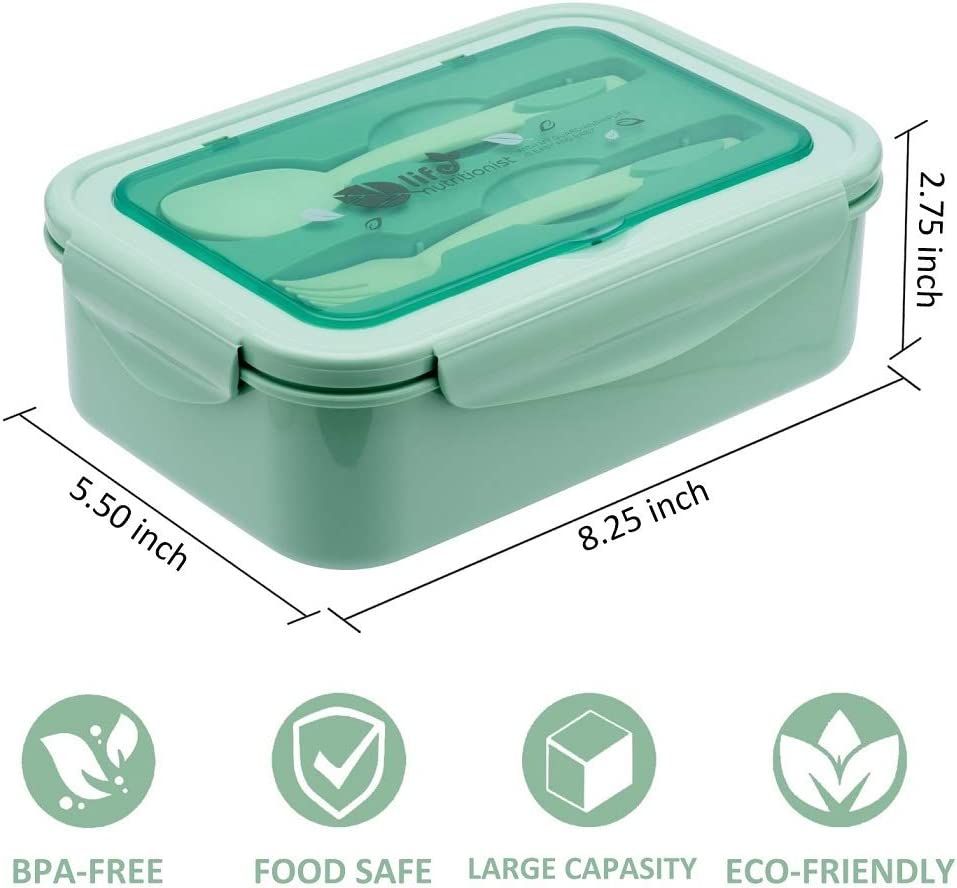 Bento Boxes for Adults - 1100 ML Bento Lunch Box For Kids Childrens With Spoon & Fork - Durable f... | Amazon (US)