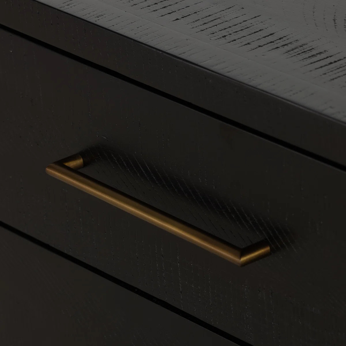 Birch Lane™ Boleyn 3 - Drawer Solid Wood Nightstand in Burnished Black/Brass & Reviews | Wayfai... | Wayfair North America