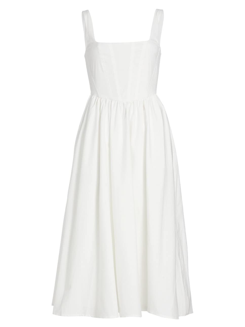 Stretch Cotton Corset Midi-Dress | Saks Fifth Avenue