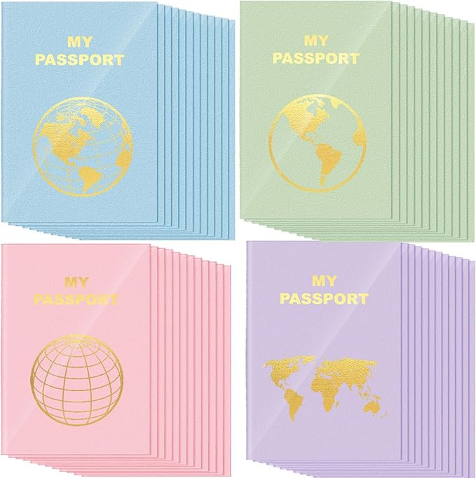 Lincia 48 Pcs Blank Passport Notebook Fake Passport Book Travel Journal Book Bulk Coloring Kids T... | Amazon (US)