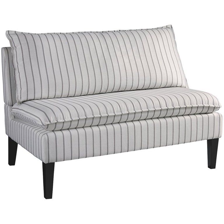 Bowery Hill Settee in White and Gray | Walmart (US)