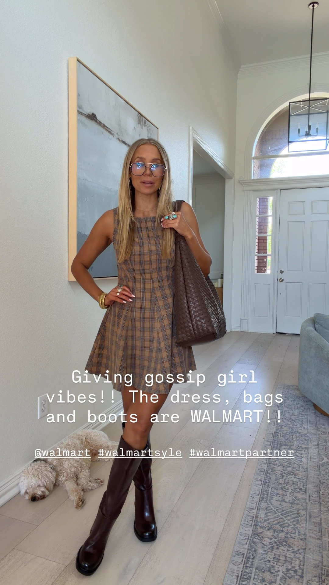 @Walmart #walmartstyle #walmartpartner 

I am sharing all of my new Fall finds from Walmart!! This dress is giving Gossip girl vibes. I love the bag & the boots. 

Wearing size s / my tts 
5’5” | 120 ish lbs | size 4/27