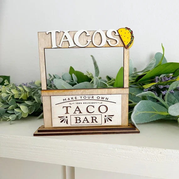 Taco Bar Stand Spring Decor Cinco De Mayo Tiered Tray Theme | Etsy | Etsy (US)