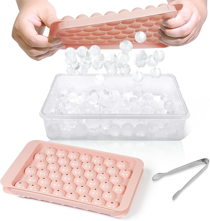 WIBIMEN Ice Cube Tray with Lid and Bin - Round Ice Trays for Freezer with Lid - Ice Cube Trays fo... | Amazon (US)