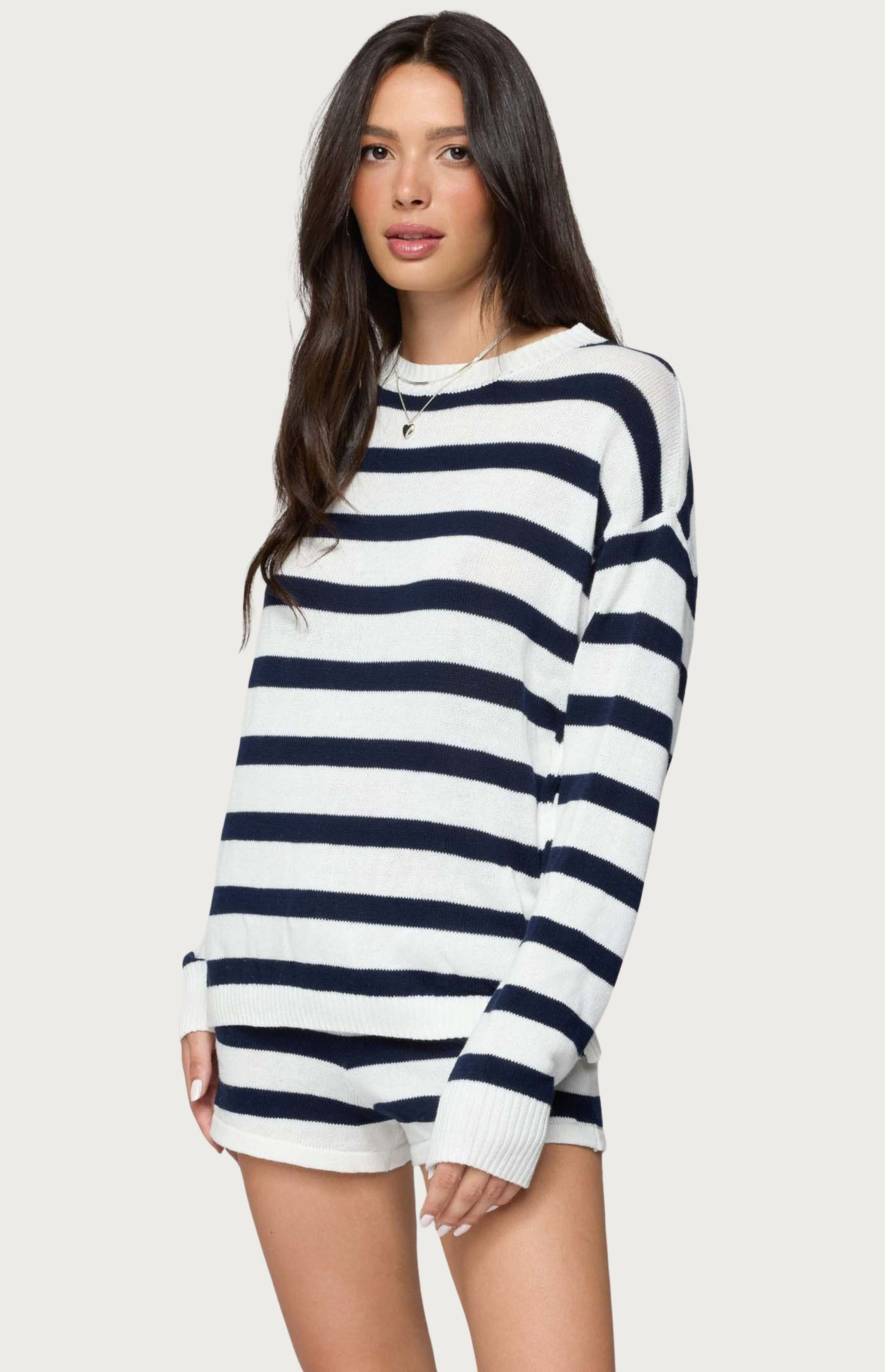 Edikted Amaris Oversized Striped Knit Sweater | PacSun