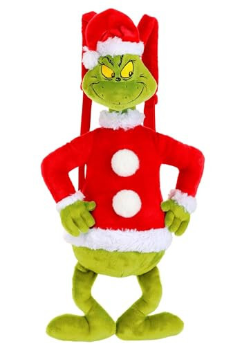Dr. Seuss Grinch Plush Backpack with Embroidered Face & Faux Fur & Adjustable Straps - Officially Licensed | Amazon (US)