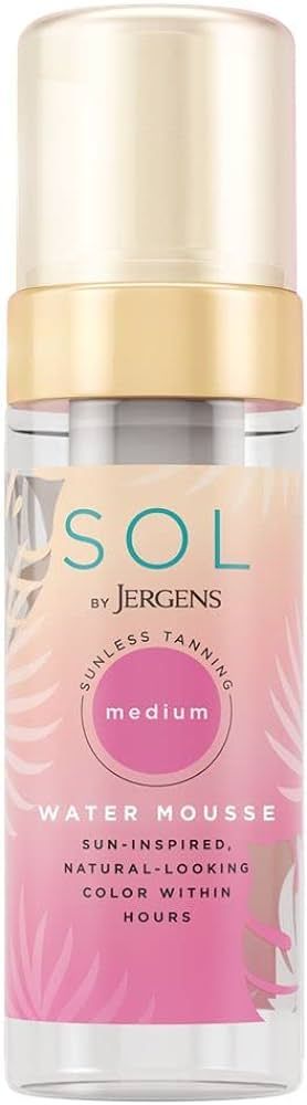SOL by Jergens Medium Water Mousse, Water-based Self Tanner with Coconut Water, Tanning Water, Dy... | Amazon (US)