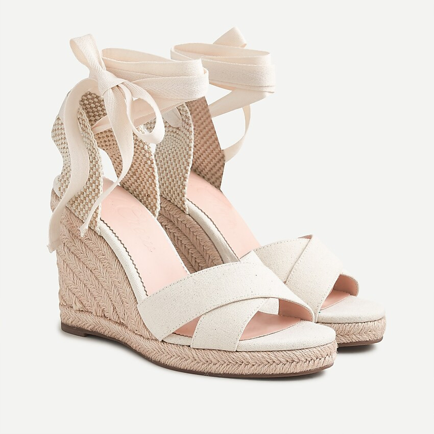 Lace-up espadrille wedges | J. Crew US