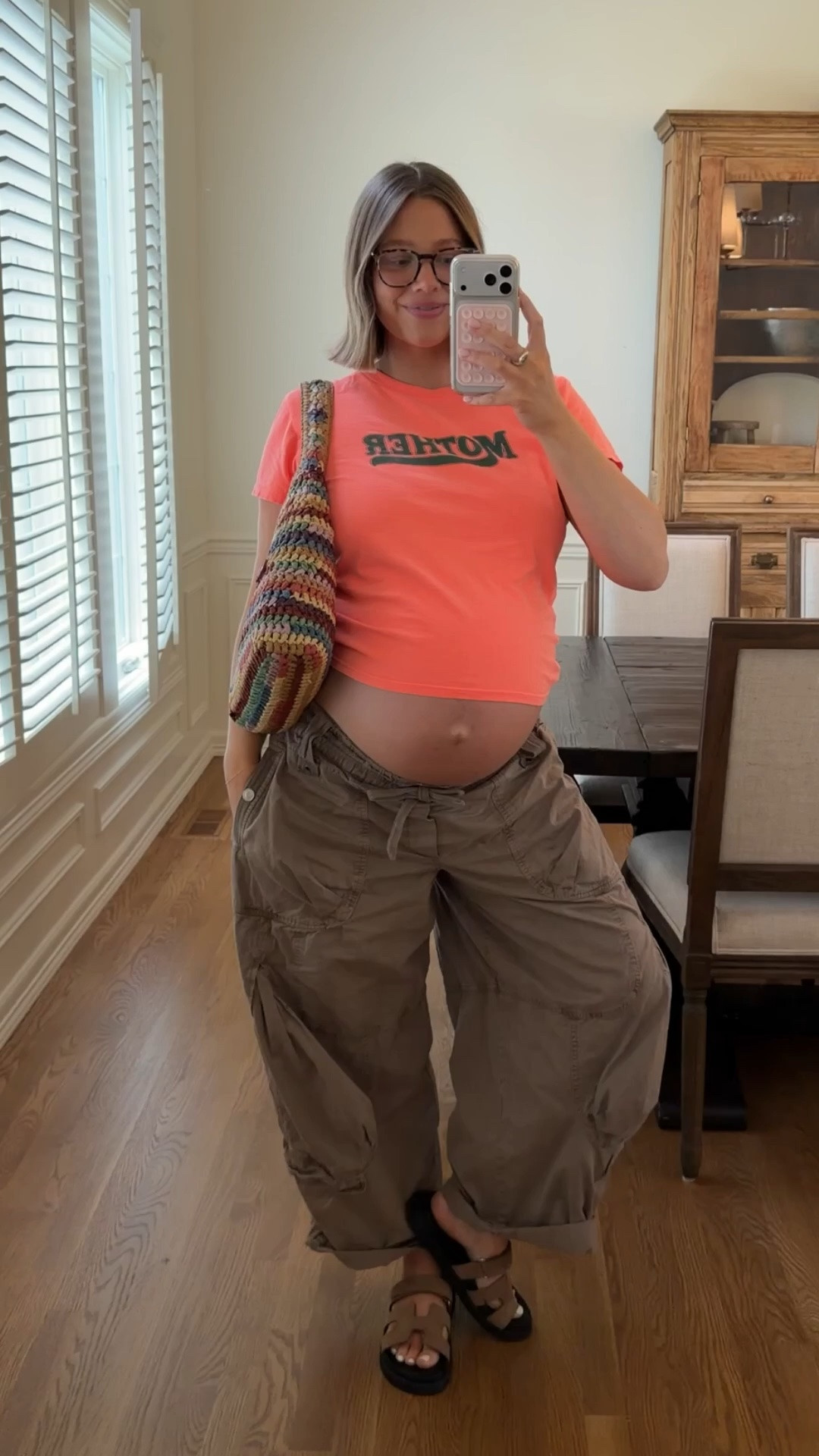 Free people pants size large (end of 3rd trimester so I went up one size) Mother tee runs big wearing a medium it’s so vibrant and cute! Lip liner: Iconic nude + gloss: Fig 👌🏼 Sandals size up 1/2. Coach bag is gorgeous perfect for summer!! 

#coachbrooklyn #coachbag #summerstyle #bresheppard #diml #dayinmylife #freepeople #pregnancystyle #bumpstyle
