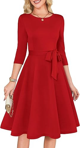 RUMIA Women's Cocktail Dresses 3/4 Sleeve Vintage Wedding Guest Dress (XS-3XL) | Amazon (US)
