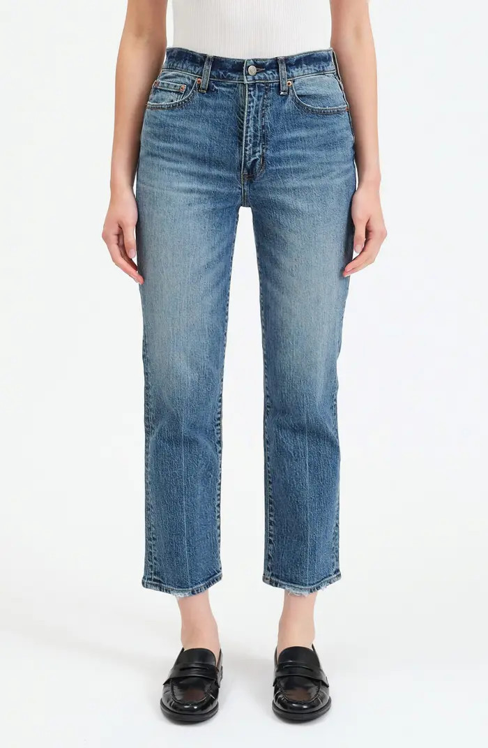 Straight Up High Waist Crop Straight Leg Jeans | Nordstrom