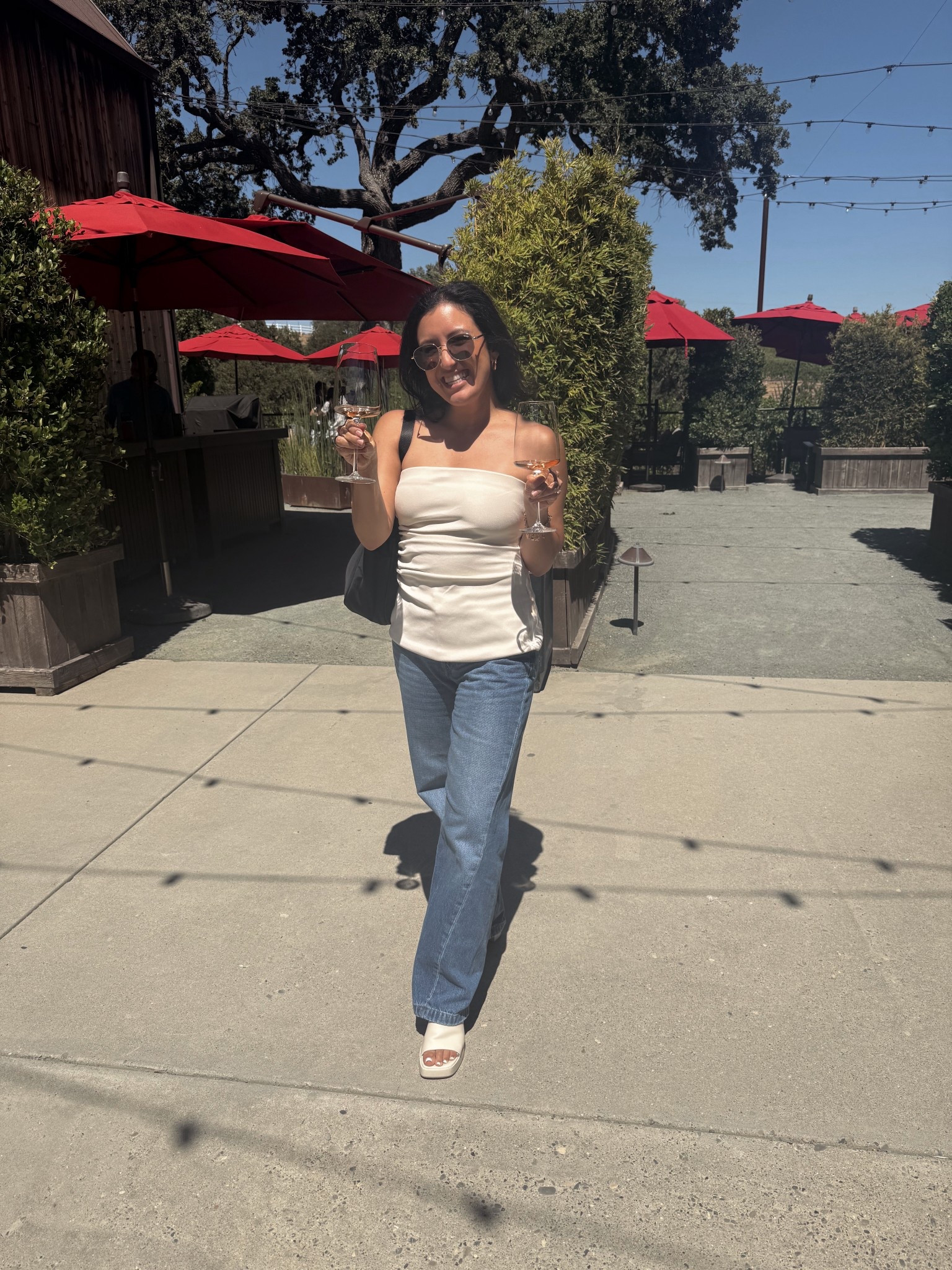 Sipped + styled 💕🍷 This strapless satin top is everything for winery days—elevated, comfy, and perfect for soaking up the sun. Linked on LTK!
#LTKsummer #LTKwinecountry #winerystyle #softlifestyle #LTKunder50

#LTKU #LTKFindsUnder50 #LTKSaleAlert