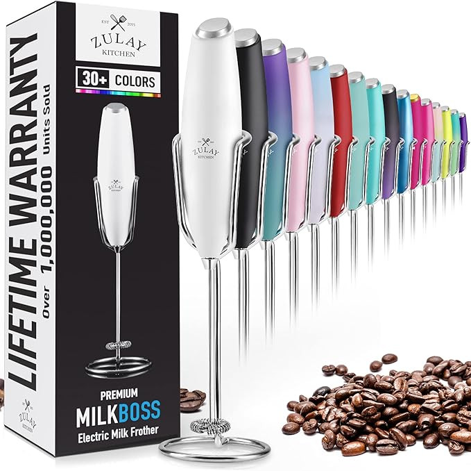 ULTRA HIGH SPEED MILK FROTHER For Coffee With NEW UPGRADED STAND - Powerful, Compact Handheld Mixer  | Amazon (US)