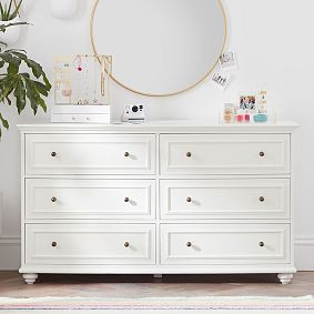 Chelsea Simply White 6-Drawer Wide Dresser (58.5w x 19d") | Pottery Barn Teen