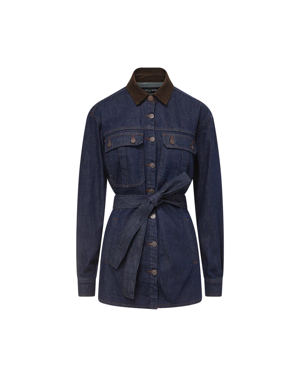 Mikaela Shacket With Corduroy Collar | Veronica Beard