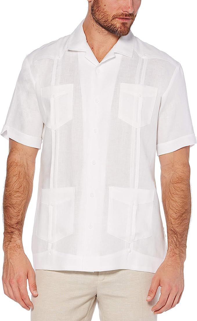 Cubavera Men's 100% Linen Four-Pocket Short Sleeve Button-Down Guayabera Shirt (Size Small - 5X) | Amazon (US)