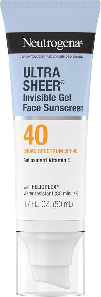 Neutrogena Ultra Sheer Invisible Gel Face Sunscreen SPF 40, Facial Sunscreen & Moisturizer, Vitam... | Amazon (US)
