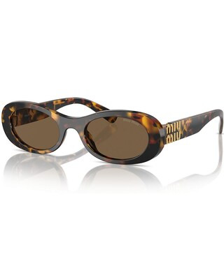 Miu Miu Women's MU 06ZS50-X 50mm Havana Retro Oval Sunglasses | Dillard's | Dillard's