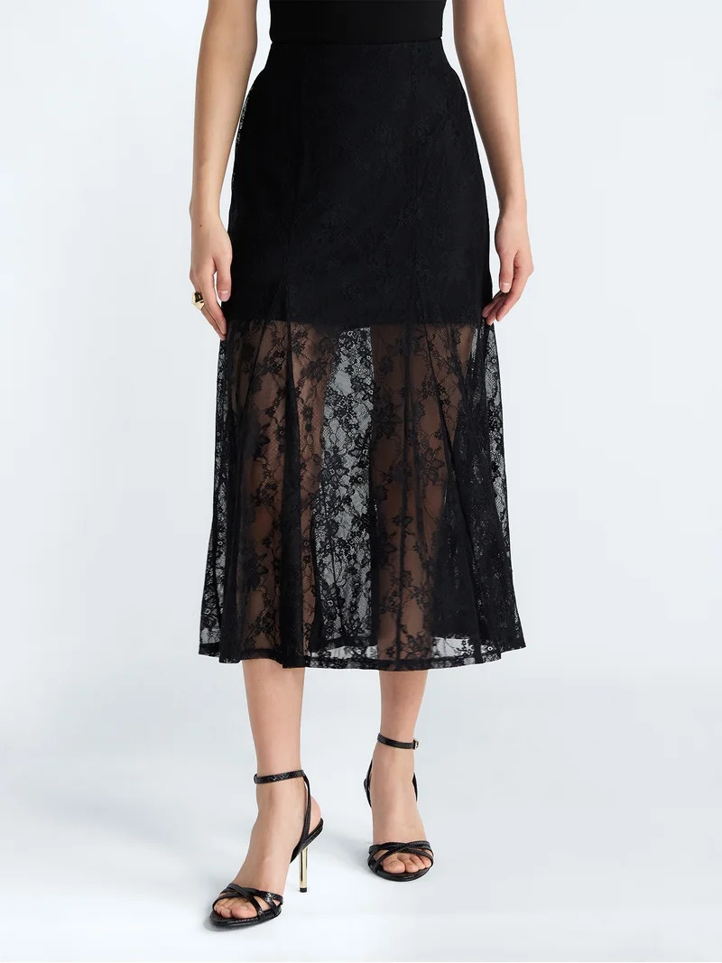 Devil Wears Prada Scoop Collection Women's Lace Maxi Skirt, Sizes XS-XXL | Walmart (US)