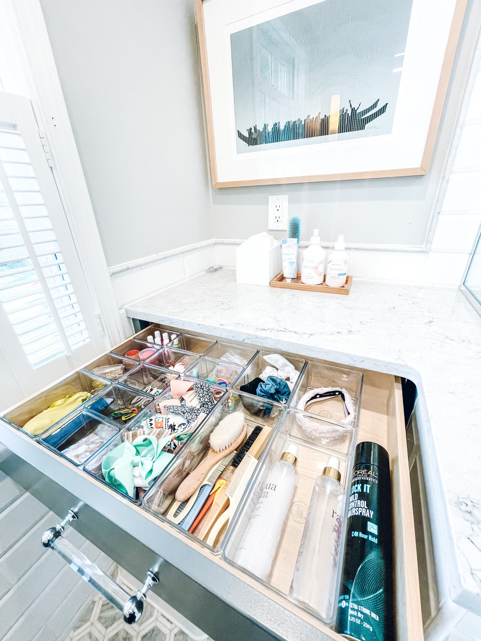 Bathroom drawer organization. Home Edit Bin Organizer. Amazon hair brush✨

#LTKhome #LTKfamily #LTKkids
