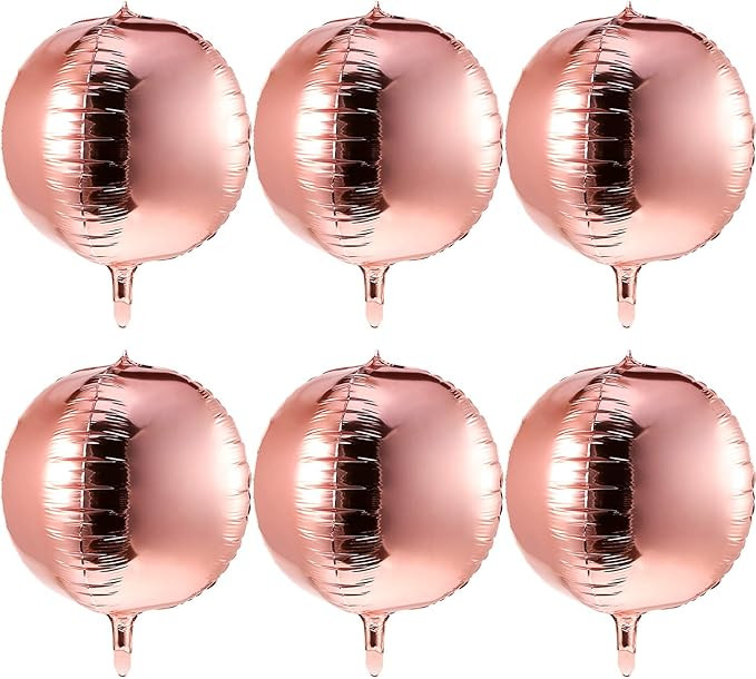 6 Pack 22 Inch 4D Balloons Large Foil Balloons Sphere Foil Balloons 4D Round Balloons for Birthda... | Amazon (CA)