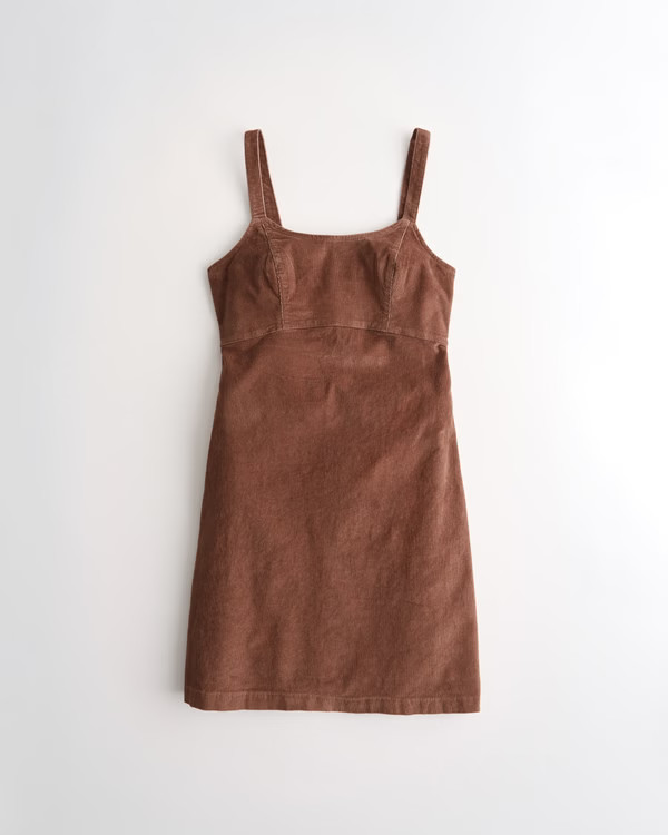 Scoop Neck Corduroy Mini Dress | Hollister (US)