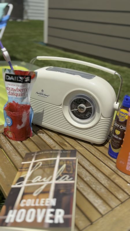 Poolside essentials! Blue tooth radio, sun screen, drinks and a good book 📕 

#LTKParties #LTKHome #LTKSeasonal